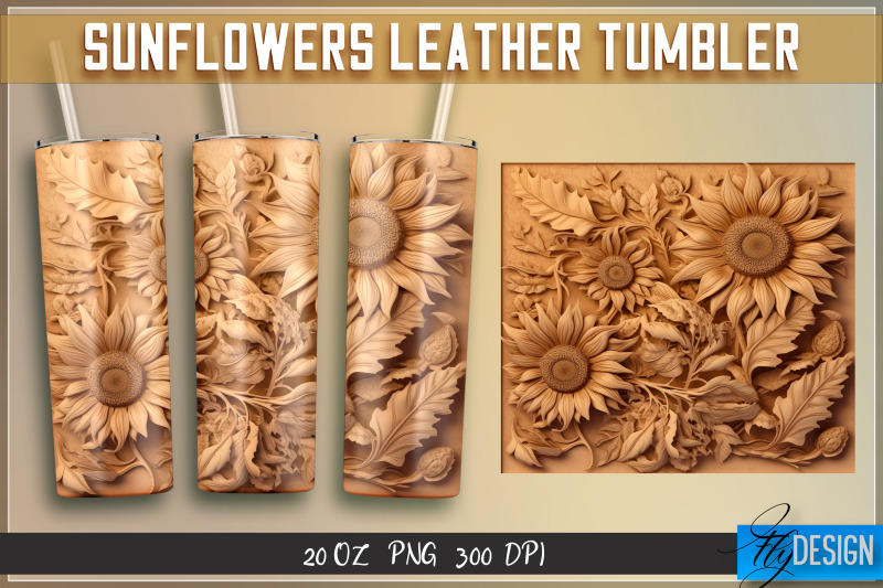 sunflowers-leather-tumblers-wrap-20-oz-png-file-300-dpi