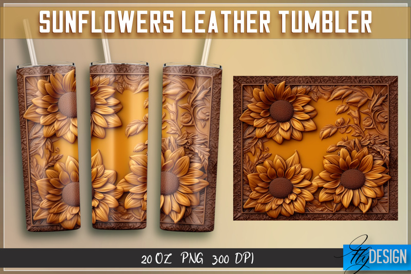 sunflowers-leather-tumblers-wrap-20-oz-png-file-300-dpi