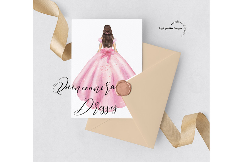 pink-rose-gold-princess-birthday-clipart-rose-flowers-quinceanera