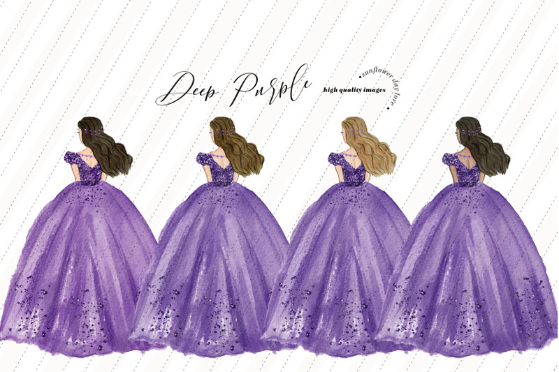 deep-purple-princess-clipart-purple-lilac-quinceanera