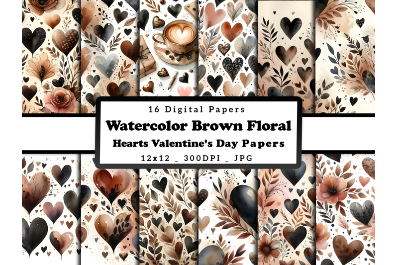 watercolor-brown-hearts-valentine-039-s-day-patterns