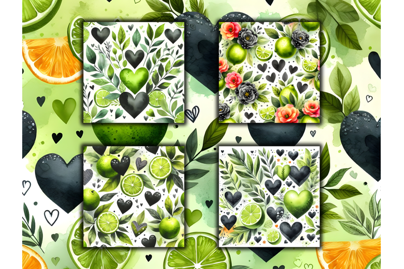 watercolor-lime-hearts-valentine-039-s-day-patterns