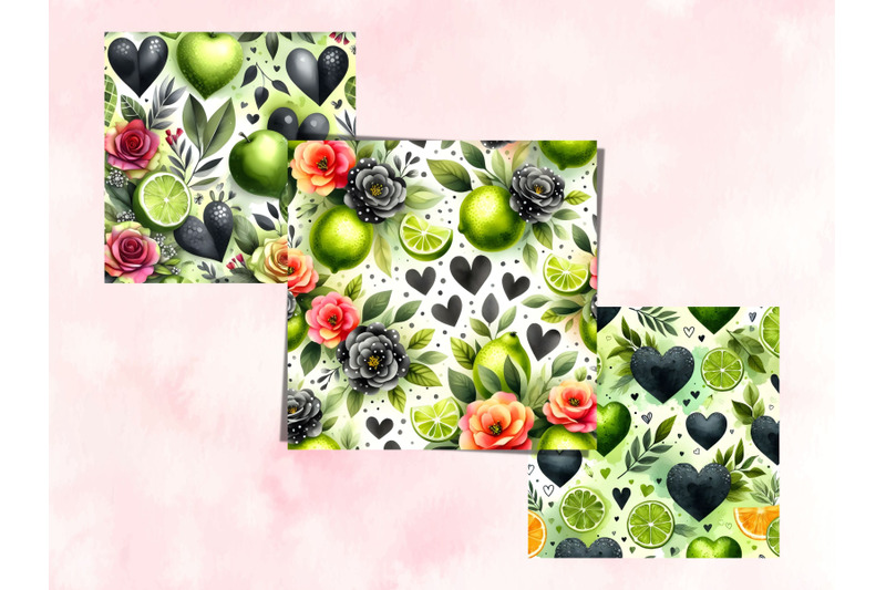 watercolor-lime-hearts-valentine-039-s-day-patterns