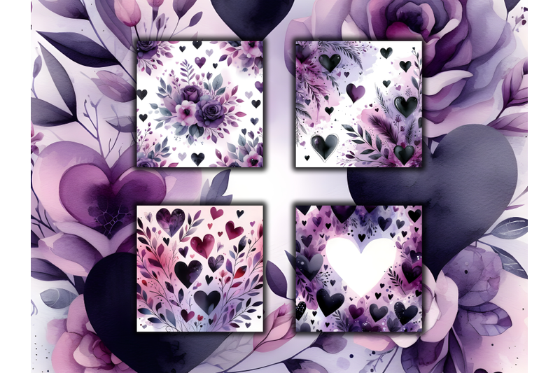 watercolor-purple-hearts-valentine-039-s-day-patterns
