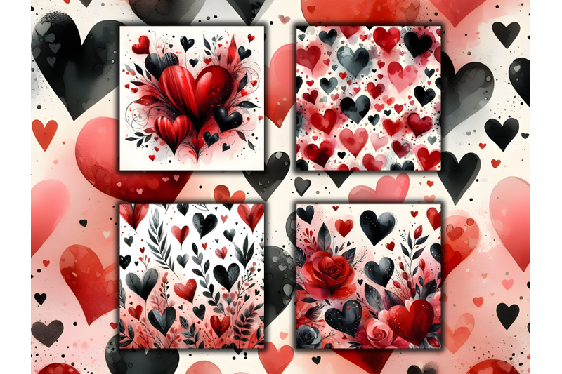 watercolor-red-hearts-valentine-039-s-day-patterns