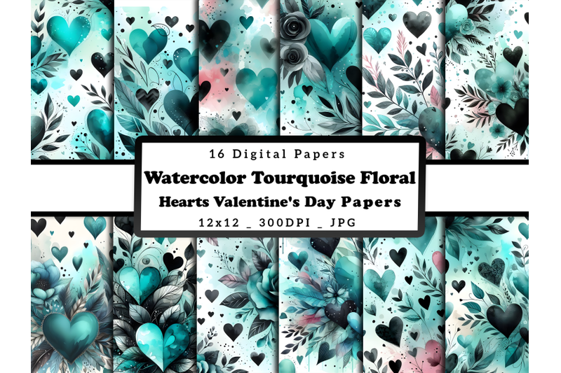 watercolor-turquoise-hearts-valentine-039-s-day-patterns