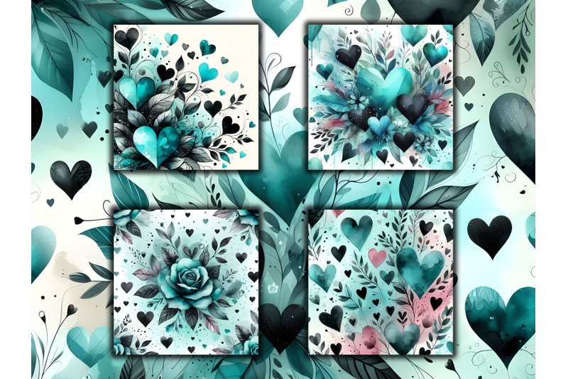 watercolor-turquoise-hearts-valentine-039-s-day-patterns