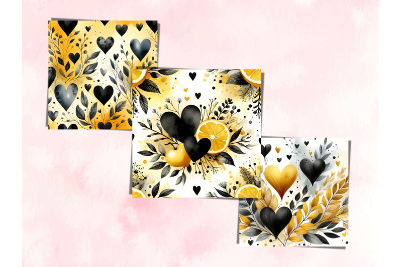 watercolor-yellow-hearts-valentine-039-s-day-patterns