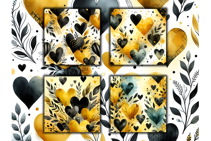 watercolor-yellow-hearts-valentine-039-s-day-patterns
