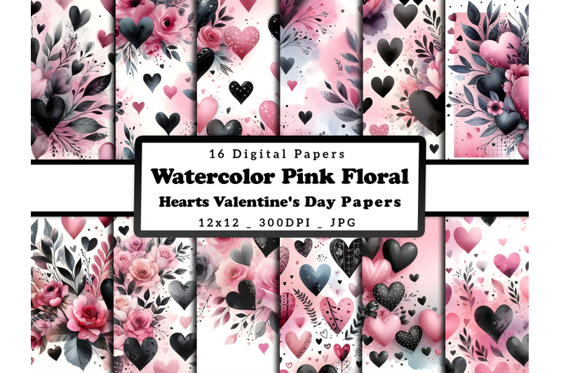 watercolor-pink-hearts-valentine-039-s-day-patterns