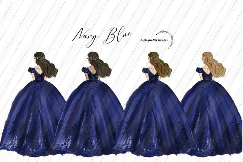 elegant-navy-blue-princess-clipart-navy-blue-quinceaera