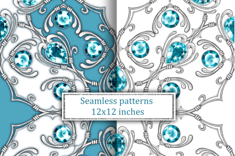 jewerly-seamless-patterns-silver-scrolls-and-blue-gems