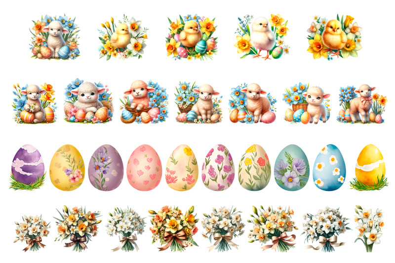 cute-easter-watercolor-clipart-easter-animals-png