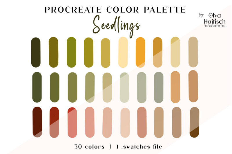 greenery-procreate-color-palette-natural-spring-color-swatches