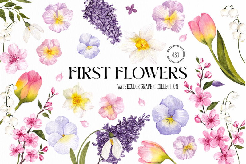 first-flowers-watercolor-hand-painted-collection