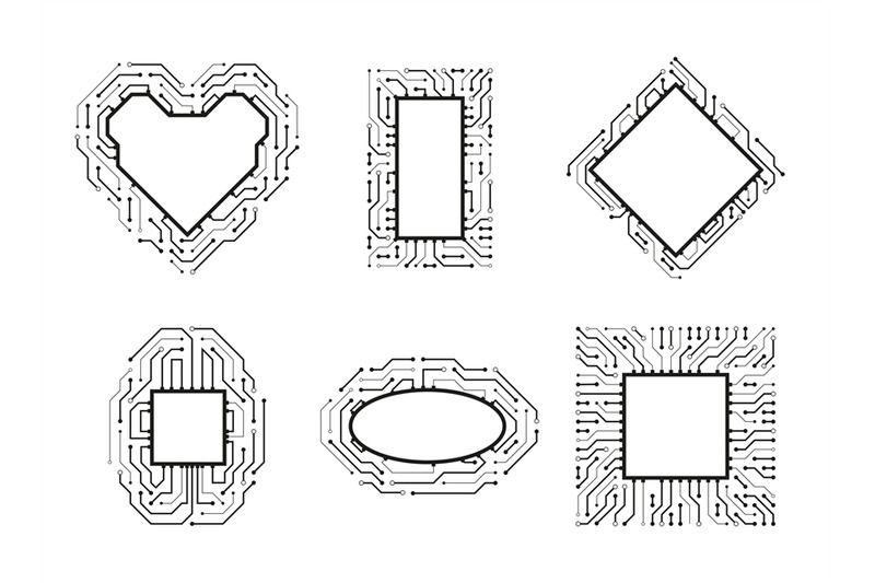 electronic-chip-cpu-border-and-digital-circuit-line-board