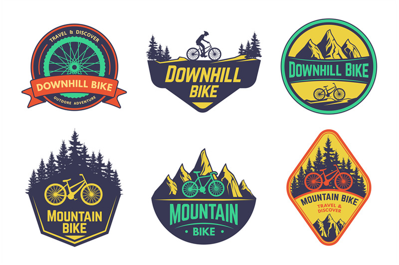 mountain-bikes-badge-of-bicycle-mountain-emblem