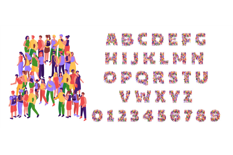 creative-top-view-crowd-font-isometric-people-alphabet-letters-and-nu