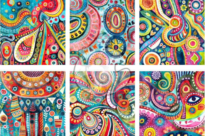 funky-patterns-set-2-watercolor-folk-art-boho-designs