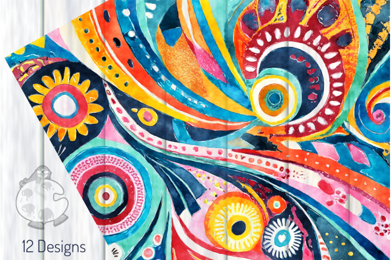 funky-patterns-set-2-watercolor-folk-art-boho-designs