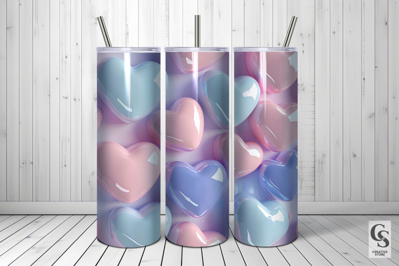 3d-puff-pastel-hearts-seamless-patterns