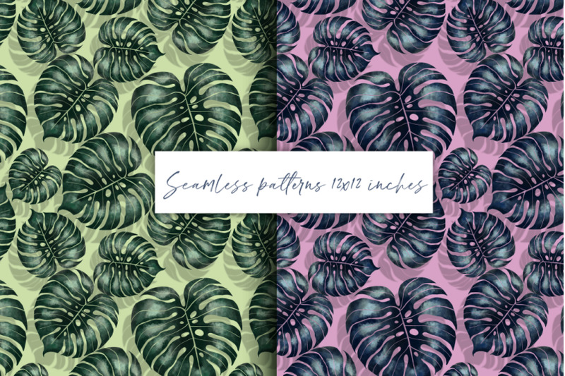 patterns-with-monstera-leaves-seamless-patterns