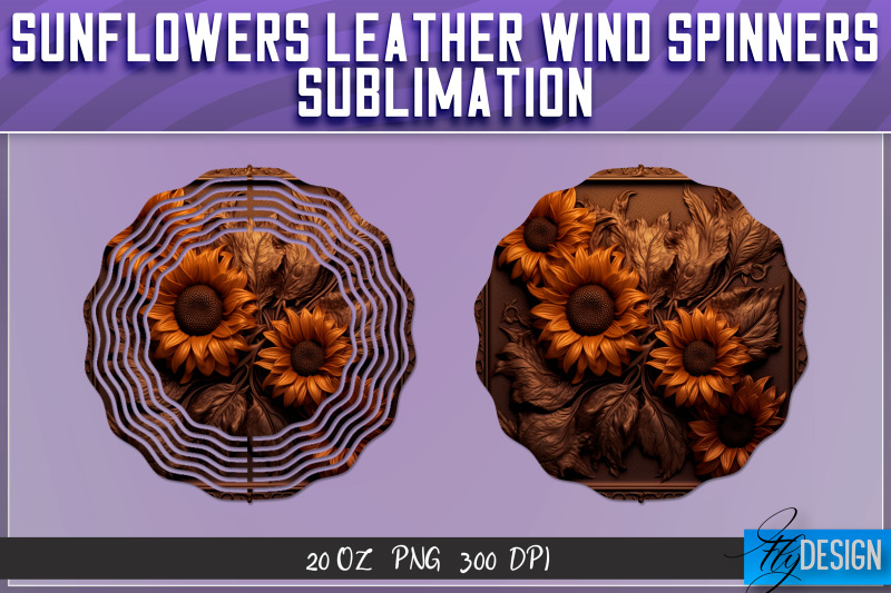 sunflowers-leather-wind-spinners-sublimation-png-design