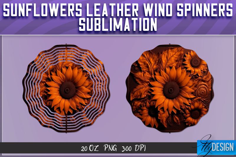 sunflowers-leather-wind-spinners-sublimation-png-design