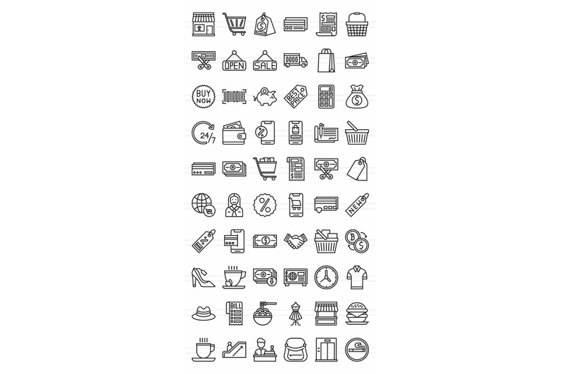 60-shopping-line-icons