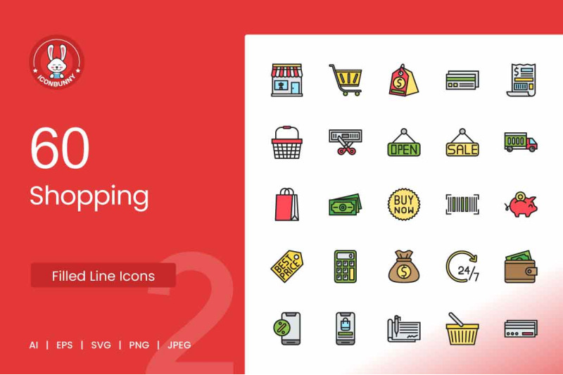 60-shopping-filled-line-icons