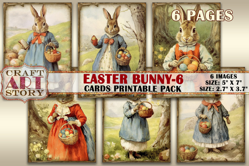 vintage-easter-bunny-collage-digital-picture-printable-cards