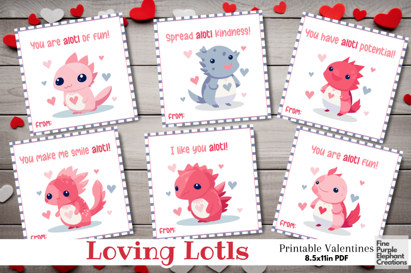 printable-kids-pink-axolotl-dinosaur-valentine-digital-paper-cards