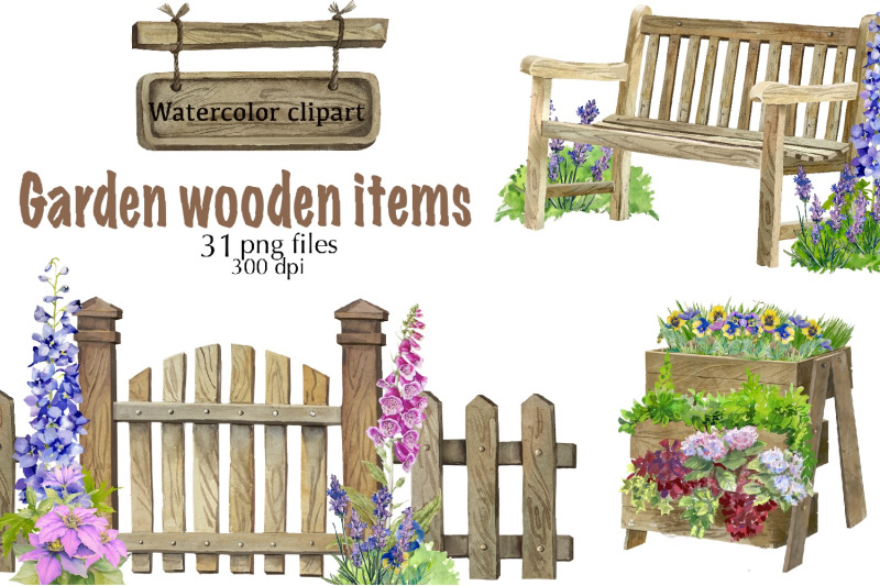 garden-wooden-objects-and-flowers