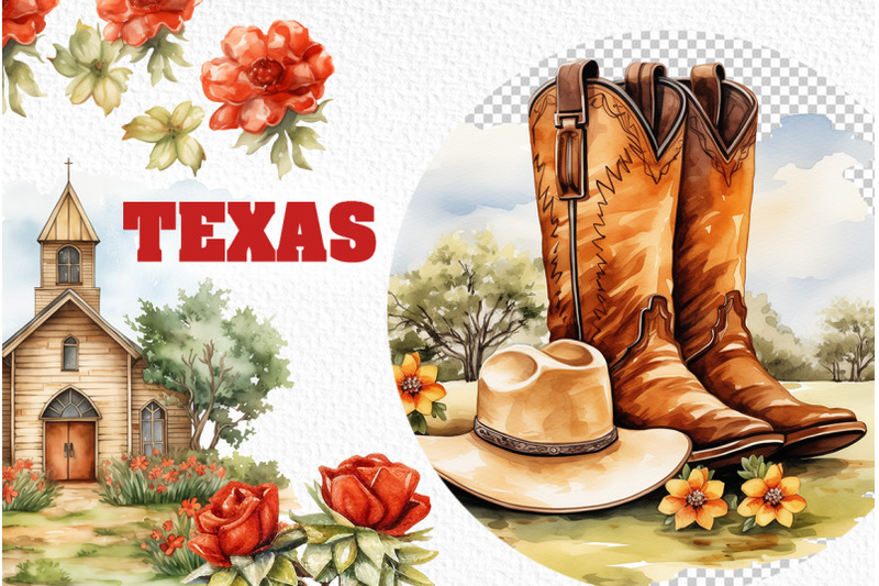 texas-watercolor-clipart