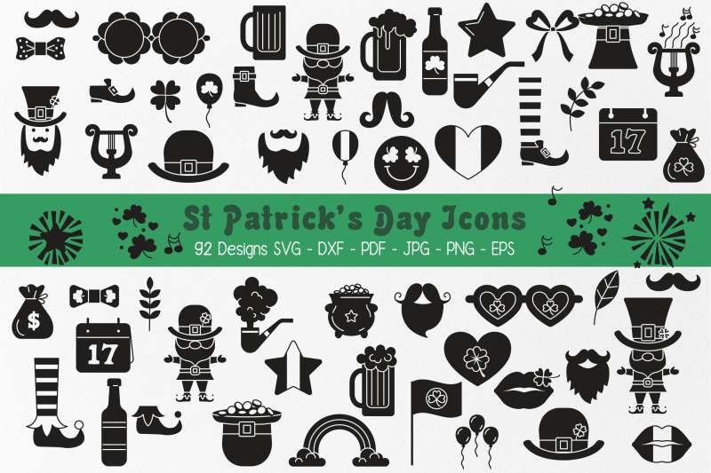 saint-patricks-day-party-flat-icons-svg-lucky-svg-clipart-tribal-s