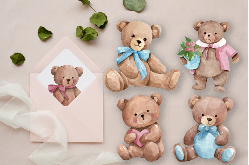 watercolor-teddy-bears