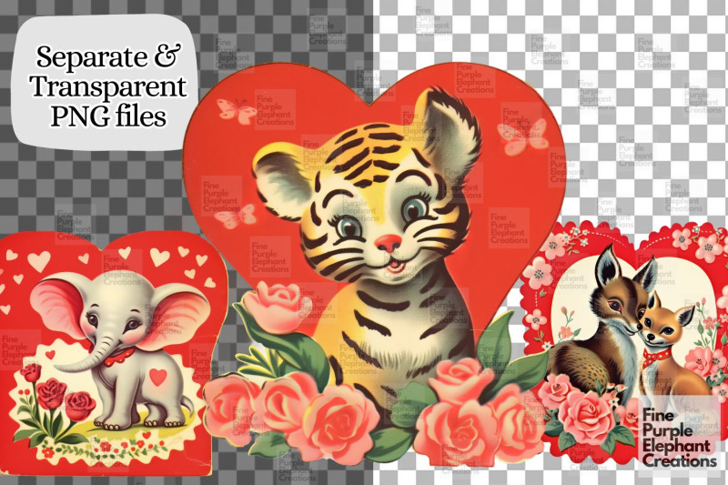 vintage-1950s-zoo-animals-valentine-039-s-day-png-junk-journal-ephemera-cl