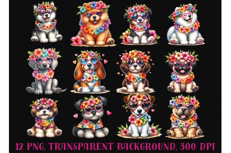 hawaiian-dogs-clipart