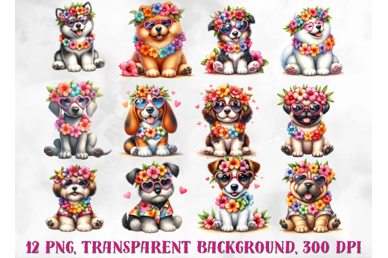 hawaiian-dogs-clipart