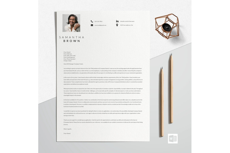 resume-template-cv-template-samantha-brown