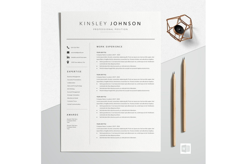 resume-template-cv-template-kinsley-johnson