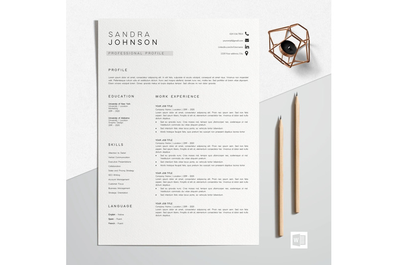 resume-template-cv-template-sandra-johnson