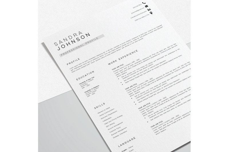resume-template-cv-template-sandra-johnson