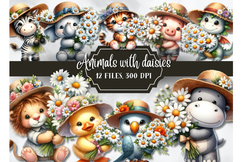 animals-with-daisies-illustration