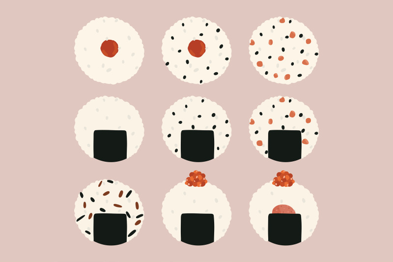 set-of-round-onigiri-rice-ball-vector-clip-art