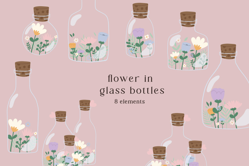 cute-flower-in-glass-bottles-clip-art