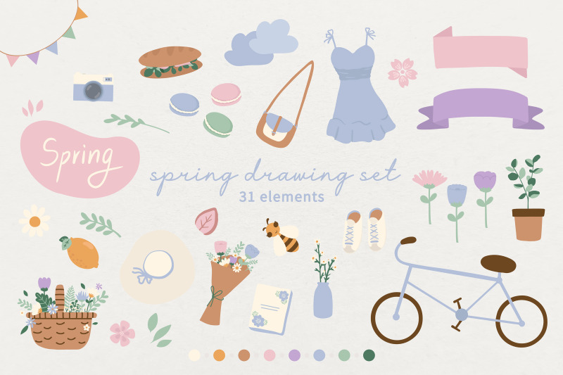 cute-spring-holiday-clip-art-set