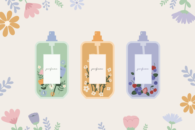 floral-perfume-bottle-spring-clipart-set