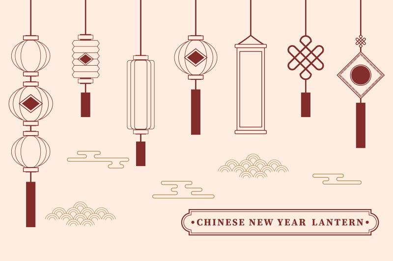 chinese-new-year-lantern-line-art-set