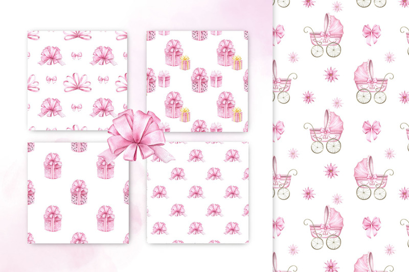 teddy-bear-baby-girl-backgrounds-seamless-patterns-baby-shower